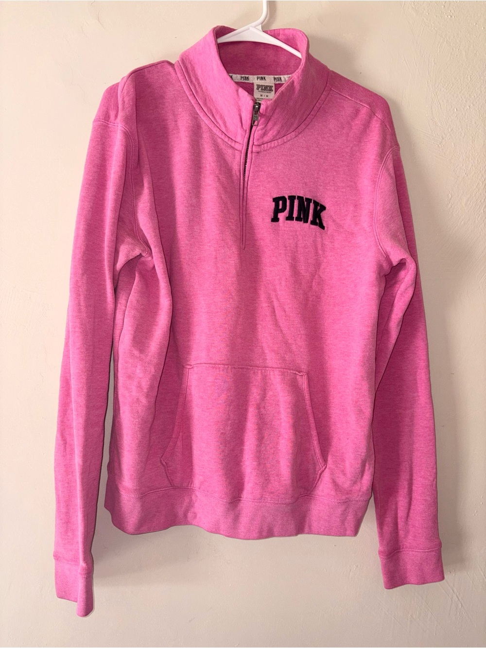 VS pink quarter zip pullover M